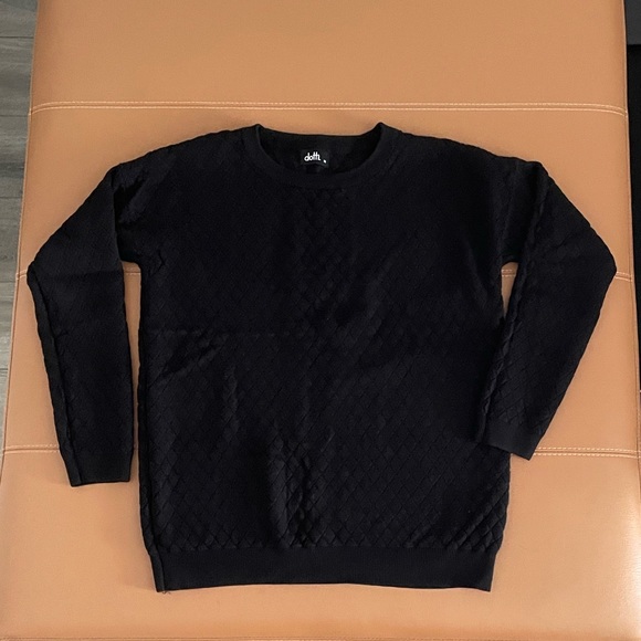 Dotti black quilted look oversized jumper/sweater. - Picture 2 of 6